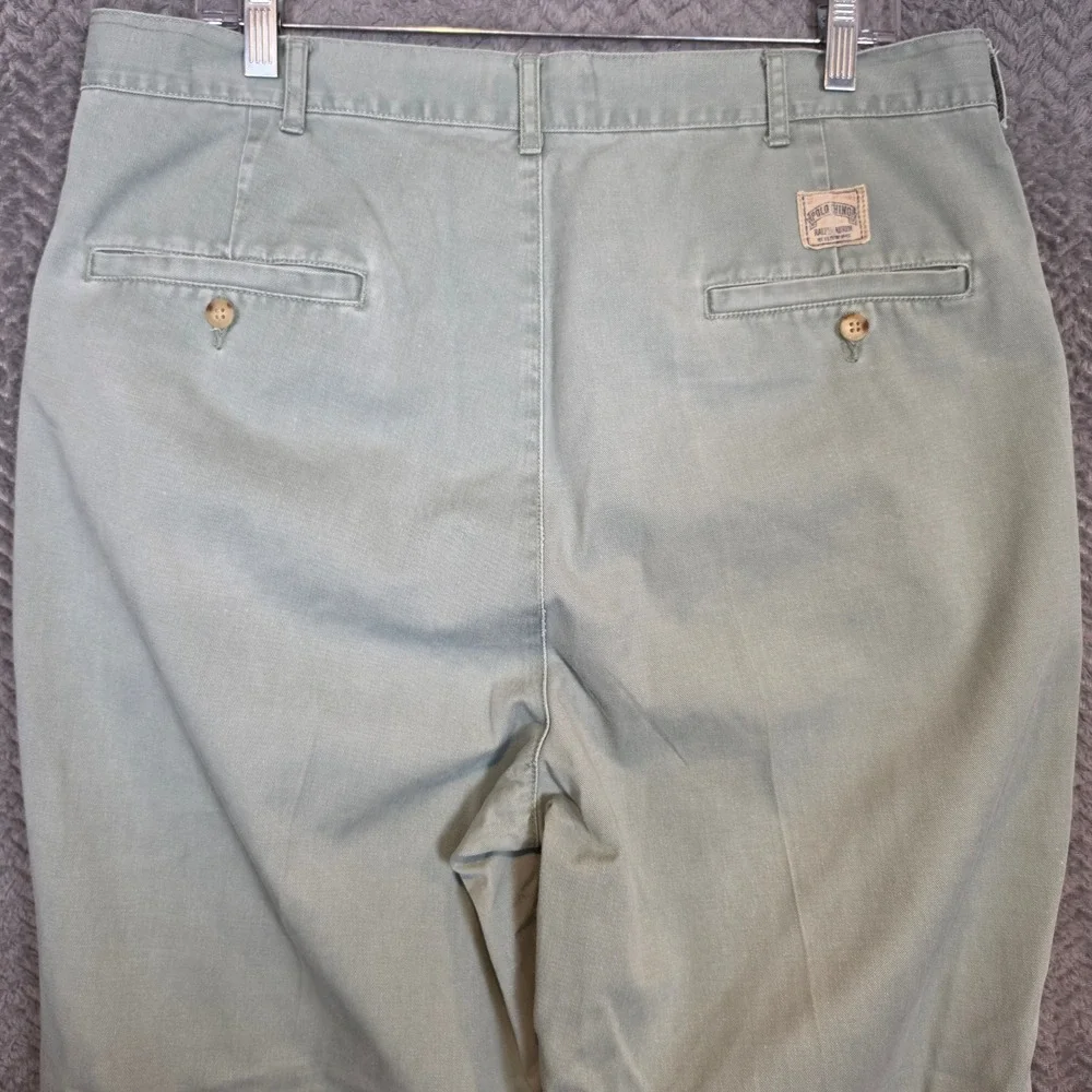 Vintage Old Money Polo Ralph Lauren Andrew Pant 36x32 Sage Green Pleated Chino